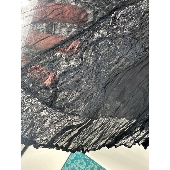 Vintage Black Lace Maxi Dress Women L Whimsigoth Victorian Witchy Gothic Vampire - Picture 8 of 12